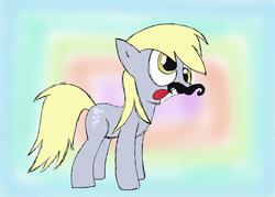 Size: 2447x1754 | Tagged: safe, artist:4-cardinal, derpy hooves, pegasus, pony, g4, female, mare, moustache, solo