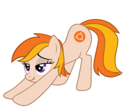 Size: 900x768 | Tagged: safe, earth pony, pony, female, iwtcird, linux, mare, meme, ponified, scrunchy face, simple background, solo, stretching, transparent background, ubuntu