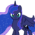 Size: 6500x6443 | Tagged: dead source, safe, artist:theshadowstone, princess luna, alicorn, pony, g4, absurd resolution, angry, blue, cyan eyes, death stare, ethereal mane, ethereal tail, female, frown, horn, looking at you, missing accessory, serious, serious face, show accurate, simple background, solo, sparkles, spread wings, staring at you, staring into your soul, transparent background, vector, wings