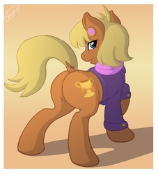 Size: 2274x2500 | Tagged: safe, artist:skipsy, ms. harshwhinny, earth pony, pony, g4, bedroom eyes, bottomless, butt, clothes, cute, dock, featureless crotch, female, looking at you, looking back, mare, ms. cutewhinny, ms. harshbooty, plot, solo