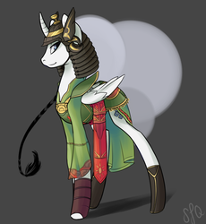 Size: 895x973 | Tagged: safe, artist:pon-ee, oc, oc only, alicorn, pony, alicorn oc, helmet, samurai, soldier, solo