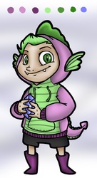 Size: 531x976 | Tagged: safe, artist:pyra3, spike, g4, clothes, gem, hoodie, humanized, male, solo