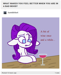 Size: 510x629 | Tagged: safe, artist:ruthietammy, rarity, g4, broken horn, horn, tumblr, wine