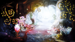 Size: 1920x1080 | Tagged: safe, artist:mrpudding701, fluttershy, g4, cave, female, solo