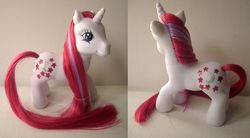 Size: 714x393 | Tagged: safe, artist:berrymouse, moondancer (g1), g1, g3, customized toy, g1 to g3, generation leap, irl, photo, toy