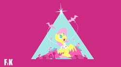 Size: 3920x2160 | Tagged: safe, artist:fluttershythekind, angel bunny, fluttershy, g4, animal, pyramid, wallpaper