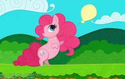 Size: 1079x681 | Tagged: safe, artist:kabukikatze, pinkie pie, g4, balloon, female, solo