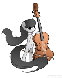 Size: 640x800 | Tagged: safe, artist:inferno988, octavia melody, earth pony, pony, g4, bipedal, cello, female, long tail, mare, musical instrument, simple background, solo, tail, white background