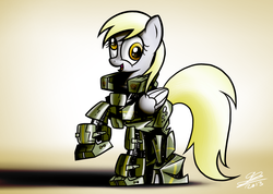 Size: 1334x952 | Tagged: safe, artist:dori-to, derpy hooves, pegasus, pony, g4, armor, female, mare, solo