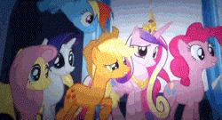 Size: 260x141 | Tagged: safe, screencap, applejack, flash sentry, fluttershy, pinkie pie, princess cadance, rainbow dash, rarity, twilight sparkle, equestria girls, g4, my little pony equestria girls, animated, female, give her the dick, male, mane six, picture of a screen, ship:flashlight, shipping, straight, twilight sparkle (alicorn)