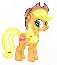 Size: 1261x1449 | Tagged: safe, applejack, g4, female, heart eyes, solo, traditional art, wingding eyes