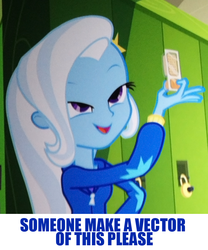 Size: 750x900 | Tagged: safe, trixie, equestria girls, g4, my little pony equestria girls, crackers, exploitable meme, female, handi-snack, look what trixie found, peanut butter crackers, request, solo, that human sure does love peanut butter crackers, vector