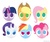 Size: 800x675 | Tagged: safe, artist:naroclie, applejack, fluttershy, pinkie pie, rainbow dash, rarity, twilight sparkle, g4, head, mane six