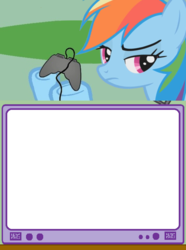 Size: 564x760 | Tagged: safe, rainbow dash, g4, exploitable, exploitable meme, gamerdash, template, tv meme