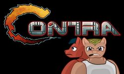 Size: 1024x614 | Tagged: safe, artist:mcpony, bill rizer, contra, game, lance bean, nintendo entertainment system, ponified, video game