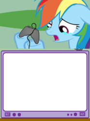 Size: 564x760 | Tagged: safe, rainbow dash, g4, crying, exploitable, exploitable meme, gamerdash, template, tv meme