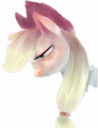 Size: 492x645 | Tagged: safe, artist:spanish-scoot, applejack, g4, female, profile, sad, simple background, solo