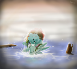 Size: 2000x1798 | Tagged: safe, artist:strangemoose, rainbow dash, g4, female, ocean, solo