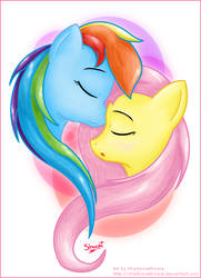 Size: 498x686 | Tagged: safe, artist:shadowcatkirara, fluttershy, rainbow dash, g4, female, lesbian, ship:flutterdash, shipping