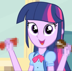 Size: 650x641 | Tagged: safe, artist:tiarawhy, edit, twilight sparkle, human, equestria girls, g4, my little pony equestria girls, censored, cropped, female, pixelated, solo, unnecessary censorship