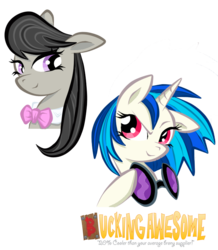 Size: 664x763 | Tagged: safe, artist:buckingawesomeart, dj pon-3, octavia melody, vinyl scratch, g4