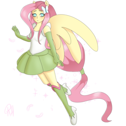 Size: 1600x1600 | Tagged: safe, artist:robynne, fluttershy, equestria girls, g4, boots, female, humanized, magical girl, paraskirt, solo