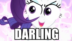Size: 960x544 | Tagged: safe, edit, edited screencap, screencap, rarity, pony, unicorn, g4, secret of my excess, darling, female, image macro, it's magnificent, mare, solo, special eyes, wrong eye color