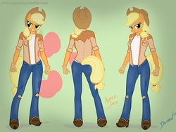 Size: 1280x960 | Tagged: safe, artist:devanstar, applejack, earth pony, anthro, g4, female, solo