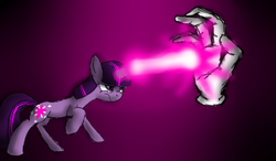 Size: 1200x700 | Tagged: safe, artist:nicaryan-knight, twilight sparkle, g4, crossover, magic, master hand, super smash bros.