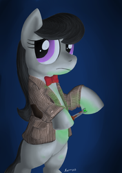 Size: 1000x1414 | Tagged: safe, artist:darkhestur, octavia melody, earth pony, pony, g4, blazer, bowtie, clothes, crossover, doctor who, eleventh doctor, female, shirt, solo