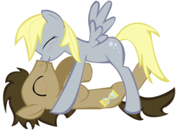 Size: 1024x768 | Tagged: safe, artist:gezzii, derpy hooves, doctor whooves, time turner, pegasus, pony, g4, female, mare