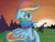 Size: 800x600 | Tagged: safe, artist:pvt-llama, rainbow dash, g4, female, sad, solo, sunset