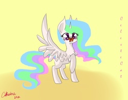 Size: 869x686 | Tagged: safe, artist:celeste-cat, princess celestia, butterfly, g4, cute, cutelestia, female, solo