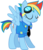 Size: 3866x4468 | Tagged: safe, artist:syekun, artist:xpesifeindx, rainbow dash, pegasus, pony, g4, alternate hairstyle, aviator goggles, button-up shirt, clothes, dress shirt, eyes closed, female, goggles, mare, necktie, shirt, short hair, short mane, short tail, simple background, smiling, solo, spread wings, tail, transparent background, vector, wings, wonderbolts dress uniform, wonderbolts logo