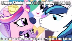 Size: 720x405 | Tagged: safe, princess cadance, shining armor, g4, image macro, that shit cray