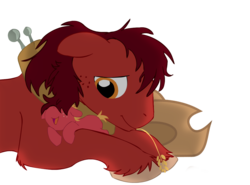 Size: 1181x874 | Tagged: safe, artist:dolphinmoana, big macintosh, earth pony, pony, g4, baby, baby pony, colt, father, father and son, foal, pa apple