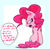 Size: 1157x1144 | Tagged: safe, anonymous artist, pinkie pie, earth pony, pony, g4, back, blatant lies, blushing, cute, dialogue, diapinkes, female, open mouth, sitting, solo, speech bubble, tsundere, tsundere pie