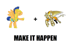 Size: 1000x668 | Tagged: safe, flash sentry, pegasusmon, equestria girls, g4, digimon, exploitable meme, make it happen, meta