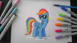 Size: 1280x720 | Tagged: safe, artist:yamino, rainbow dash, g4, female, photo, solo, traditional art