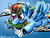 Size: 1600x1200 | Tagged: safe, artist:blindcoyote, rainbow blaze, rainbow dash, g4, female, flying, solo