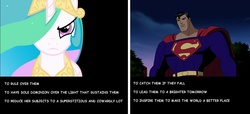 Size: 1667x762 | Tagged: safe, princess celestia, g4, 4chan, male, superman, tyrant celestia