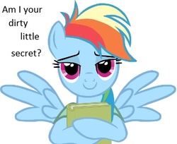 Size: 603x491 | Tagged: safe, rainbow dash, g4, bedroom eyes, female, gamer poop, mass effect, shepard, solo