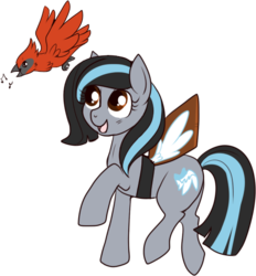 Size: 483x520 | Tagged: safe, artist:lulubell, oc, oc only, cardinal, earth pony, pony, simple background, solo, transparent background
