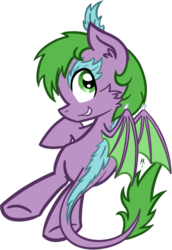 Size: 435x634 | Tagged: safe, artist:milchik, spike, dracony, pony, g4, male, ponified, simple background, solo, species swap, transparent background