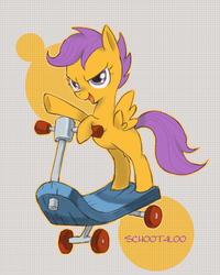 Size: 800x999 | Tagged: safe, artist:wolhim, scootaloo, g4, female, scooter, solo