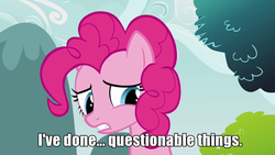 Size: 640x360 | Tagged: safe, edit, edited screencap, screencap, pinkie pie, earth pony, pony, g4, too many pinkie pies, blade runner, bust, female, image macro, impact font, mare, movie reference, pinkie clone debate, pinkie tyrone, roy batty, solo