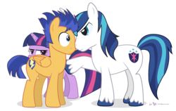 Size: 1188x750 | Tagged: safe, artist:dm29, flash sentry, shining armor, twilight sparkle, alicorn, pegasus, pony, unicorn, g4, backwards cutie mark, brother in law, captain armor and guard sentry, cute, female, male, mare, overprotective, overprotective armor, ship:flashlight, shipping, simple background, stallion, straight, transparent background, trio, twilight sparkle (alicorn)