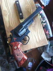 Size: 500x670 | Tagged: safe, applejack, g4, .44 revolver, airsoft, customized toy, cutie mark, gun, gunified, my little arsenal, pistol, revolver