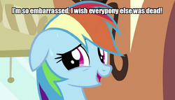 Size: 680x388 | Tagged: safe, rainbow dash, g4, bender bending rodríguez, embarrassed, everypony, female, futurama, image macro, male, solo