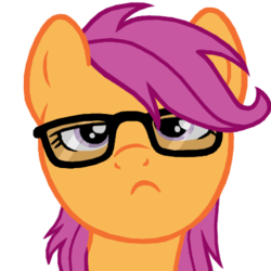 Size: 400x400 | Tagged: dead source, safe, artist:veggie55, scootaloo, pegasus, pony, g4, female, glasses, hipster, hipsterloo, simple background, solo, transparent background, vector